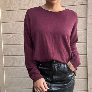INC Burgundy long sleeve sweater